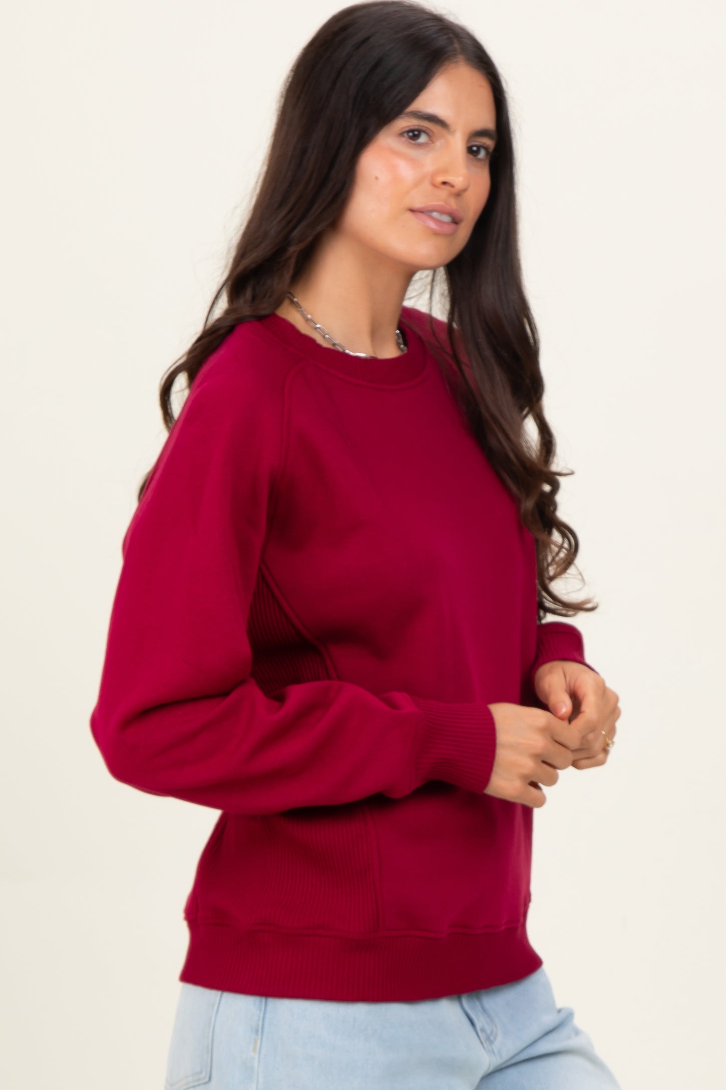 Burgundy Fleece Sweatshirt