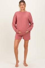 Rose Maternity Pullover & Shorts Set