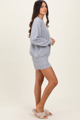 Heather Grey Pullover & Shorts Set