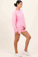 Pink Pullover & Shorts Set