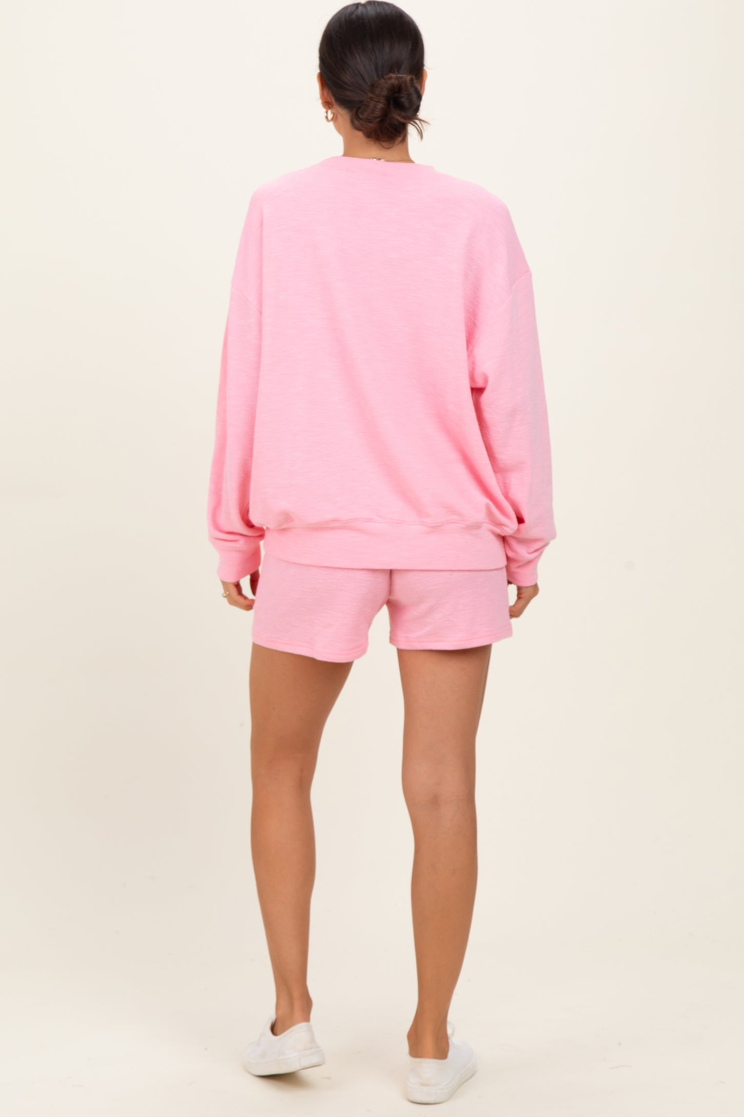 Pink Pullover & Shorts Set