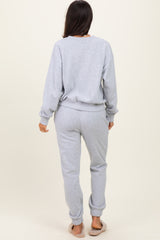 Heather Grey Fleece Long Sleeve Pullover & Jogger Set