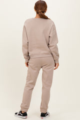 Light Mocha Fleece Long Sleeve Pullover & Jogger Set
