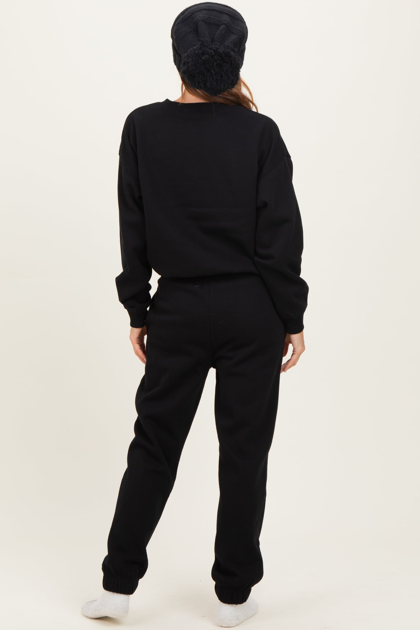 Black Fleece Long Sleeve Pullover & Jogger Set
