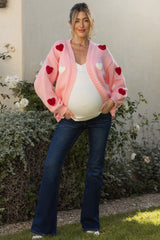 Navy Blue Dark Wash Maternity Flared Jeans