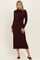 Burgundy Neck Tie Sweater Dress