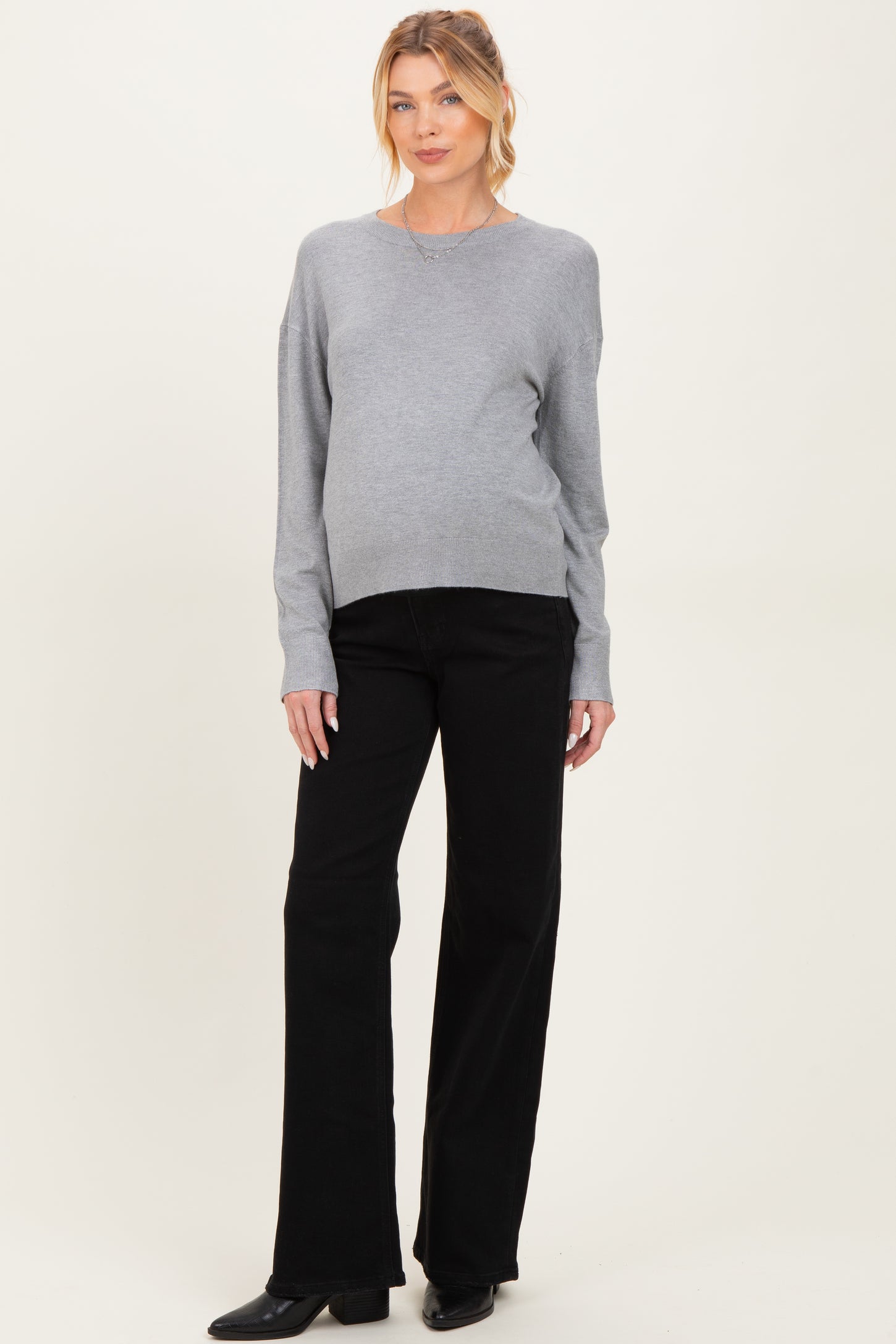 Black Classic Wide Leg Maternity Jeans