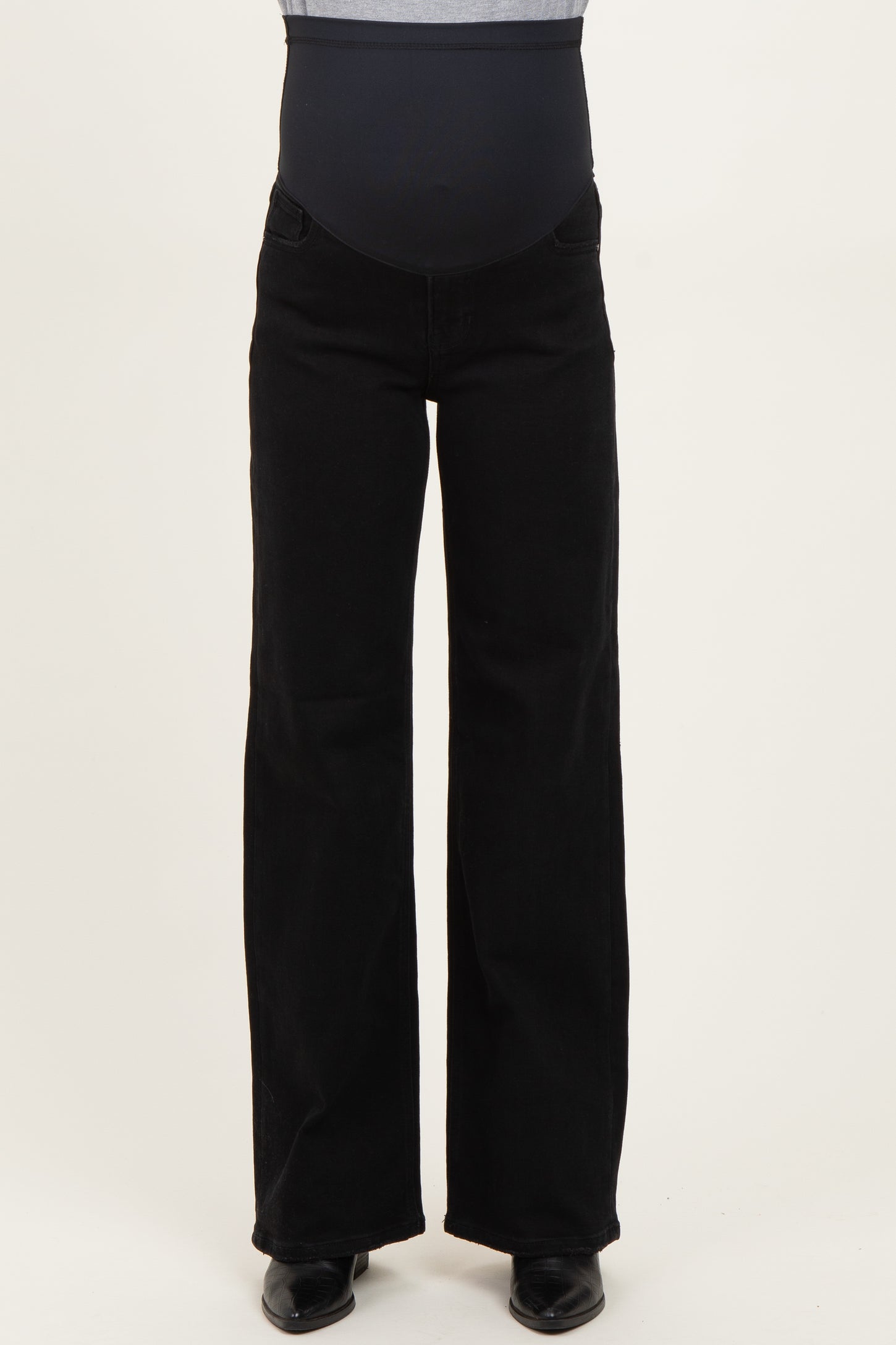 Black Classic Wide Leg Maternity Jeans