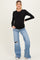 Blue Distressed Knee Wide Leg Maternity Jeans
