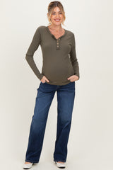 Navy Dark Wash Boyfriend Fit Maternity Jeans