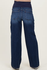 Navy Dark Wash Boyfriend Fit Maternity Jeans