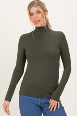 Olive Mock Neck Top