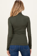Olive Maternity Mock Neck Top