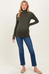 Olive Maternity Mock Neck Top