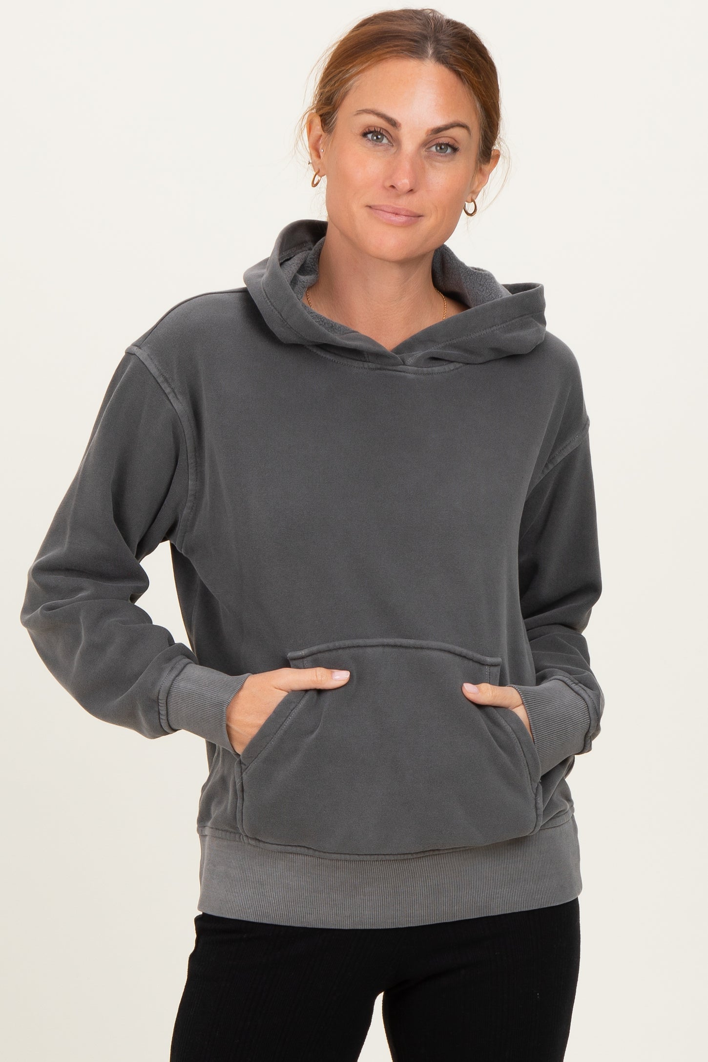 Charcoal Soft Fleece Pocket Hoodie