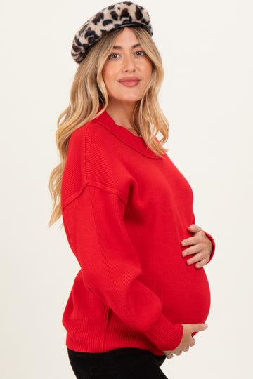 Ruby Wide Neck Drop Shoulder Maternity Sweater