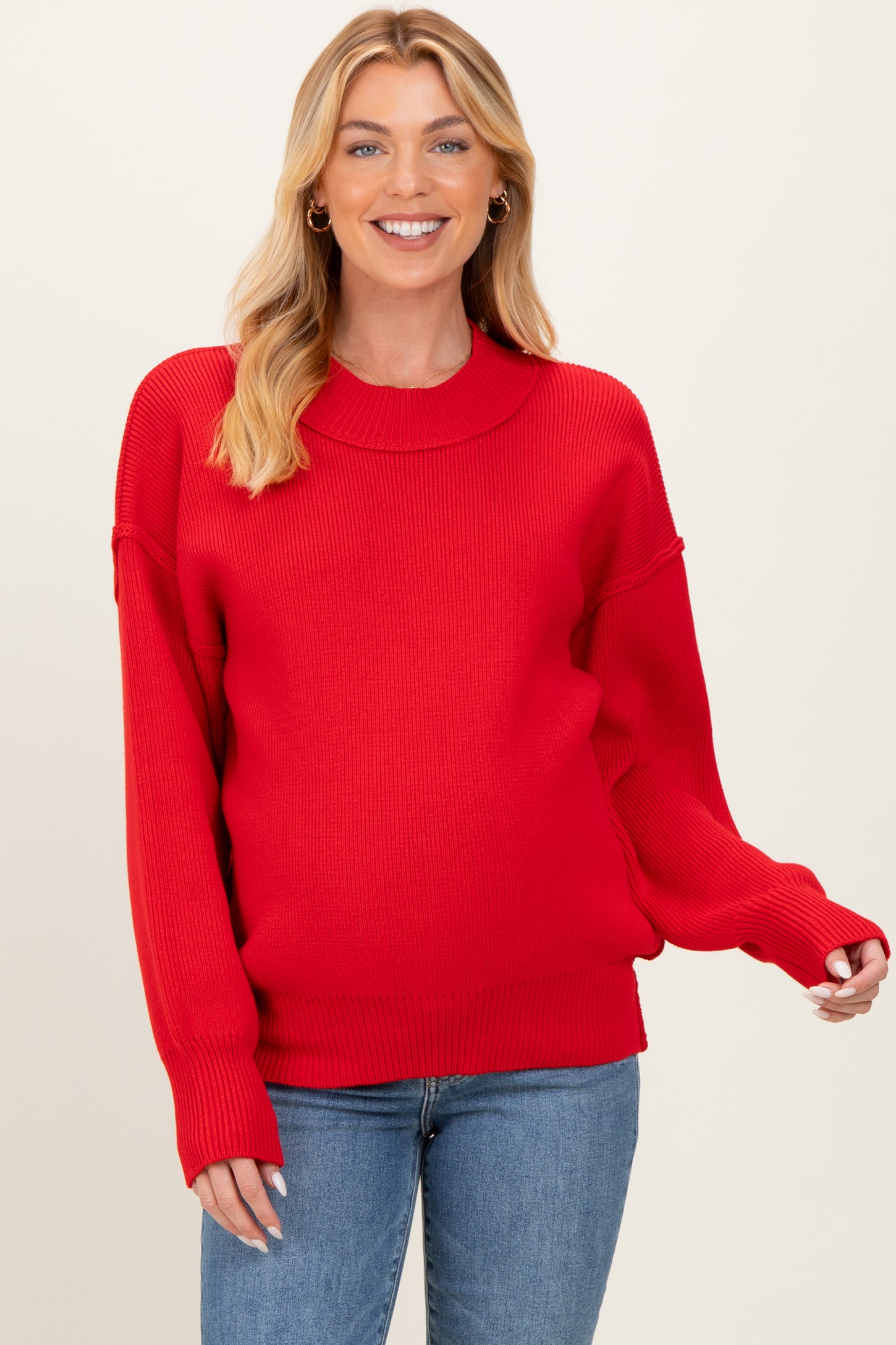 Ruby Wide Neck Drop Shoulder Maternity Sweater
