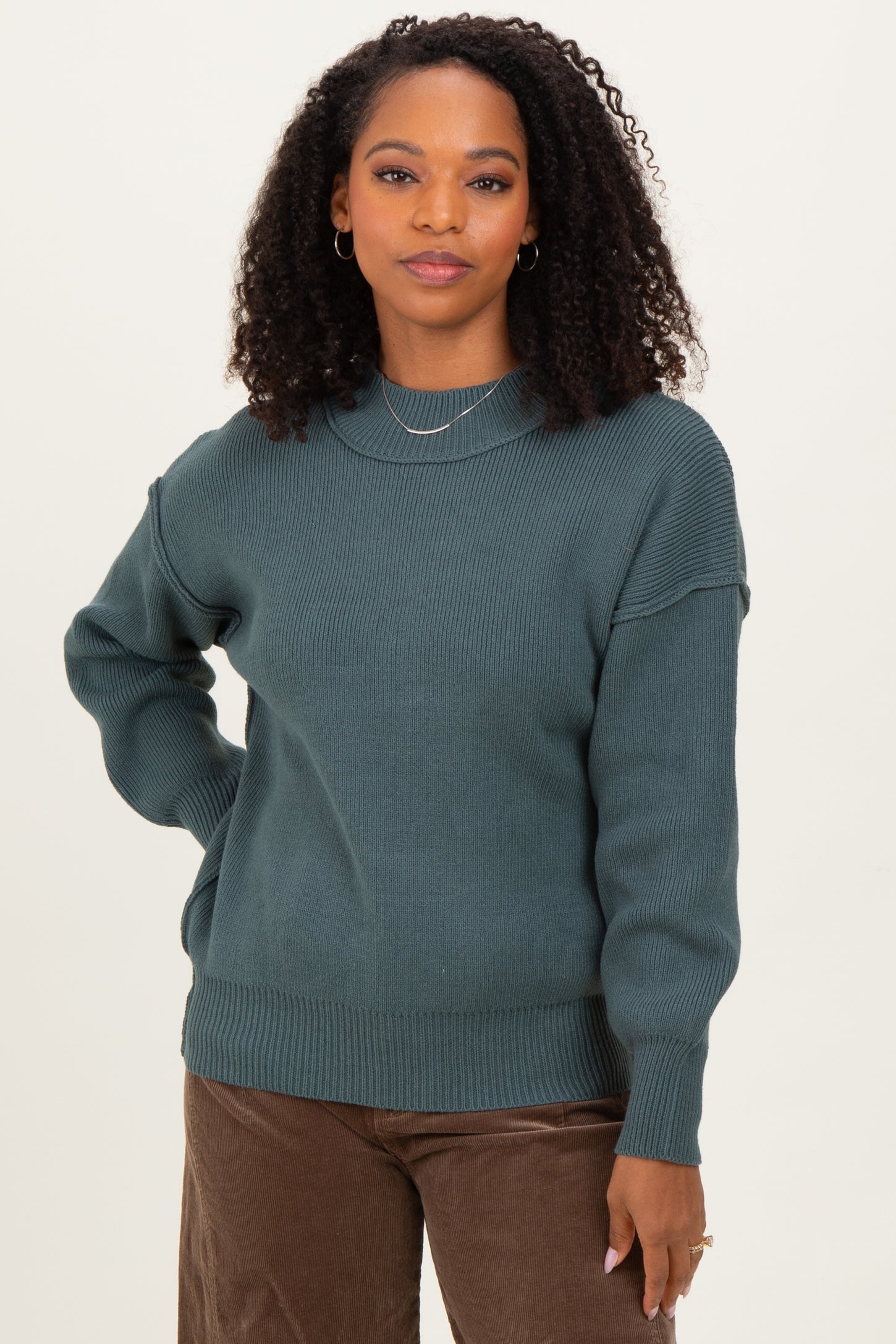 Jade Wide Neck Drop Shoulder Maternity Sweater