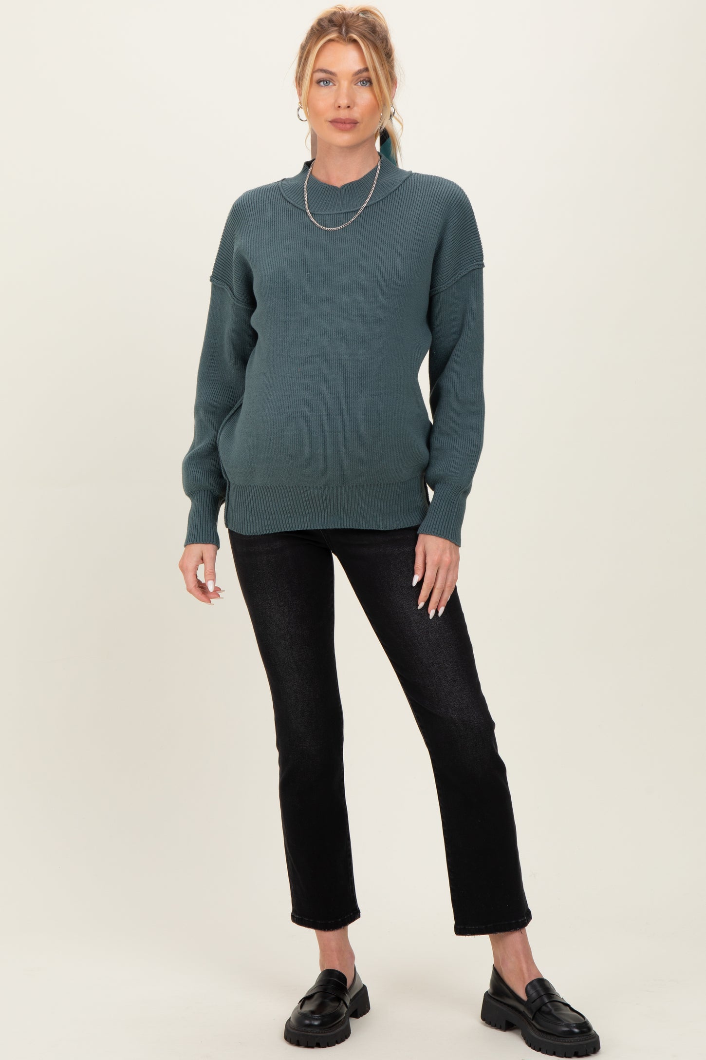 Jade Wide Neck Drop Shoulder Maternity Sweater