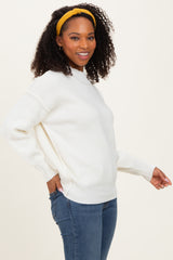 Ivory Wide Neck Drop Shoulder Sweater