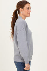 Grey Wide Neck Drop Shoulder Sweater