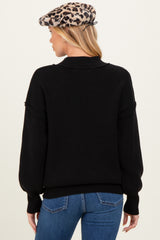 Black Wide Neck Drop Shoulder Maternity Sweater