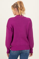 Plum Wide Neck Drop Shoulder Maternity Sweater