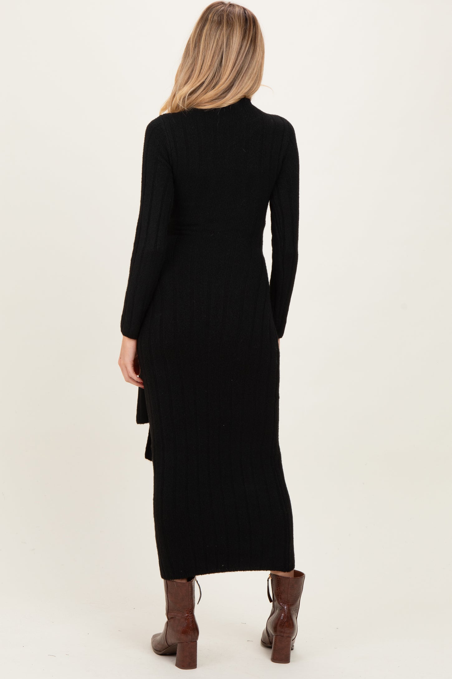 Black Ribbed Front Tie Maternity Maxi Sweater Dress – PinkBlush Black Ribbed Front Tie Maternity Maxi Sweater Dress – PinkBlush