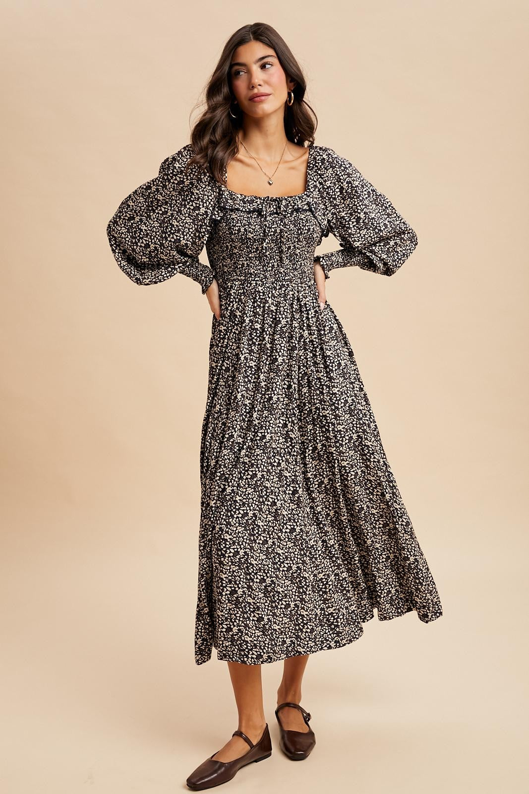 navy maxi dress floral Metallic Puff Sleeve This garment fits true to size Bentley Floral Maxi Dress in