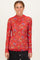 Red Floral Lace Long Sleeve Top