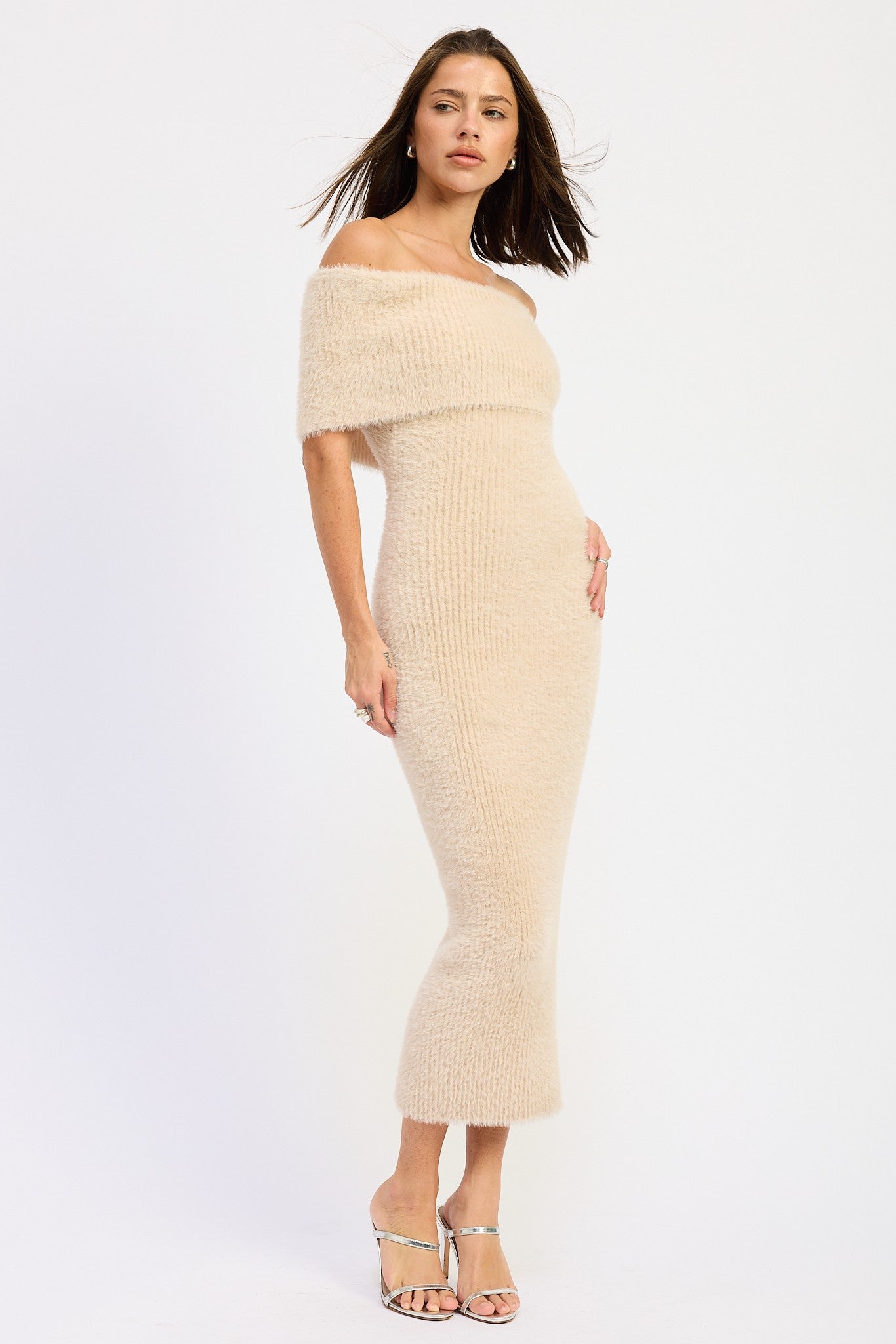 fuzzy midi dress Fuzzy Knit Midi Dress