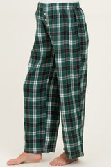 Green Plaid Wide Leg Maternity Lounge Pants