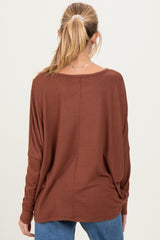 Rust Relaxed Fit Dolman Long Sleeve Maternity Top