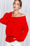 Red Off Shoulder Sweater