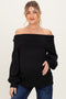 Black Off Shoulder Maternity Sweater