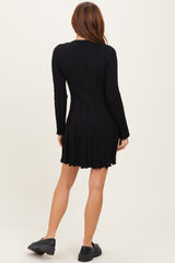 Black Wide Rib Maternity Mini Dress