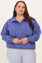 Periwinkle Half Zip Plus Pullover