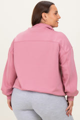 Mauve Half Zip Plus Pullover