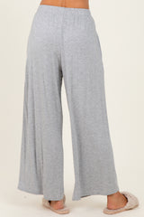 Heather Grey Wide Leg Ankle Lounge Pants