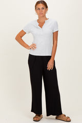 Black Wide Leg Ankle Lounge Pants