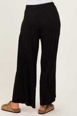 Black Wide Leg Ankle Lounge Pants