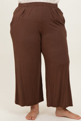 Brown Wide Leg Ankle Plus Lounge Pants