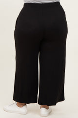 Black Wide Leg Ankle Plus Lounge Pants