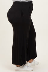 Black Wide Leg Ankle Plus Lounge Pants