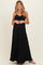 Black Waffle Knit Sweetheart Neckline Sleeveless Maternity Maxi Dress