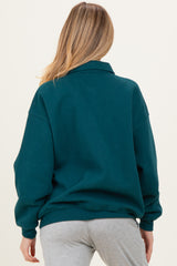 Deep Teal Oversized Polo Maternity Pullover