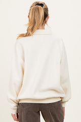 Cream Oversized Polo Maternity Pullover