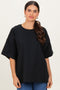Black Crew Neck Short Sleeve Oversized T-Shirt