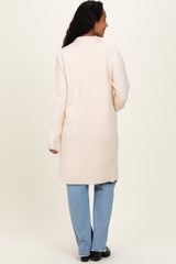 Ivory Knit Long Maternity Sweater Coat