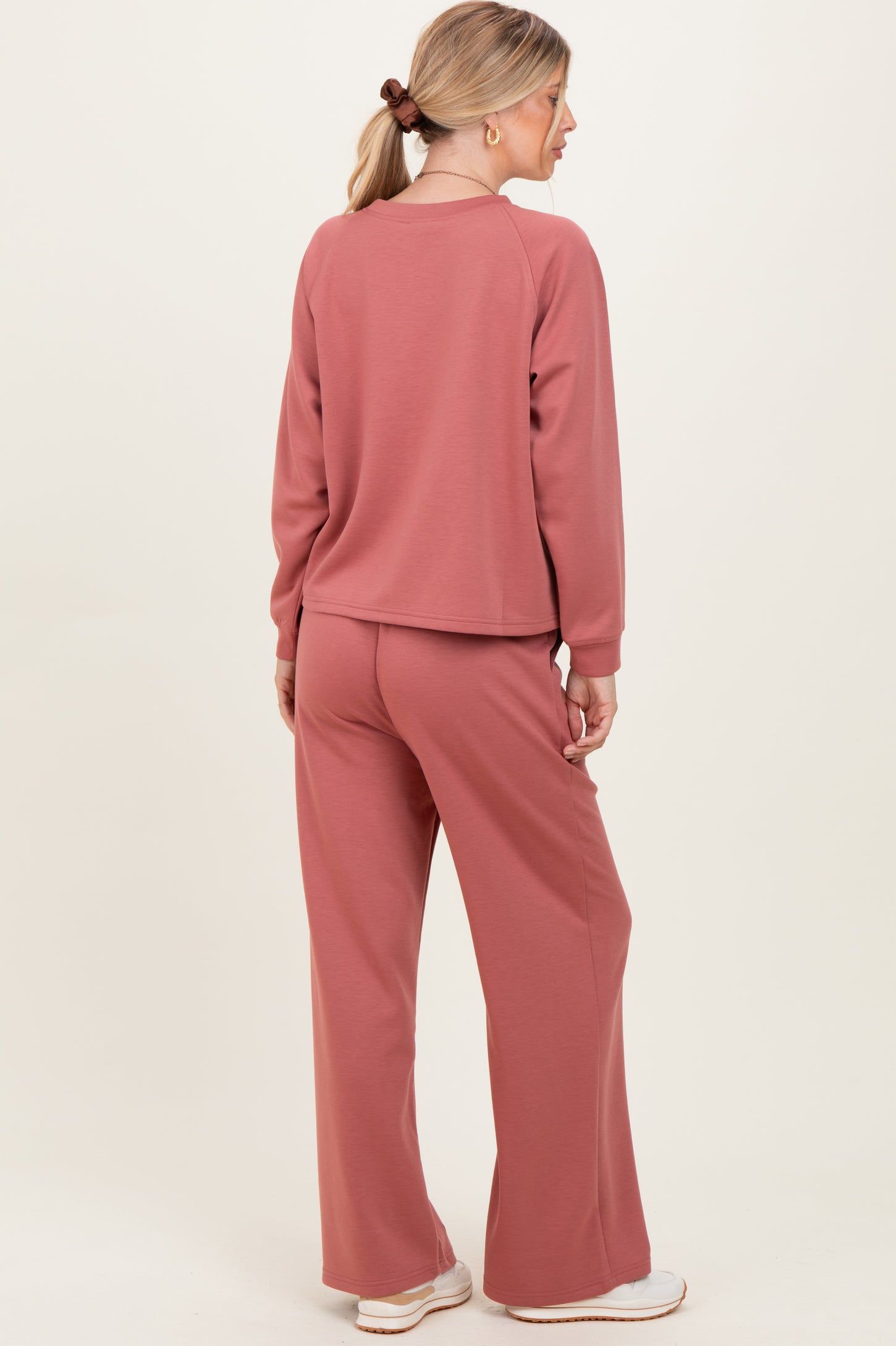 Mauve Crewneck Pullover Pant Set